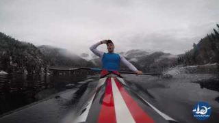 Training on the Ritsa lake canoe sprint